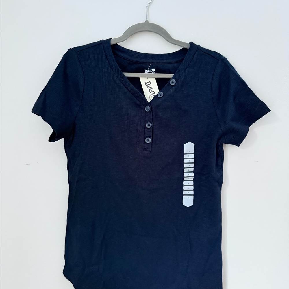Duluth Trading Co. Makers Studio Cotton Rib Henley T-Shirt, NWT, Medium